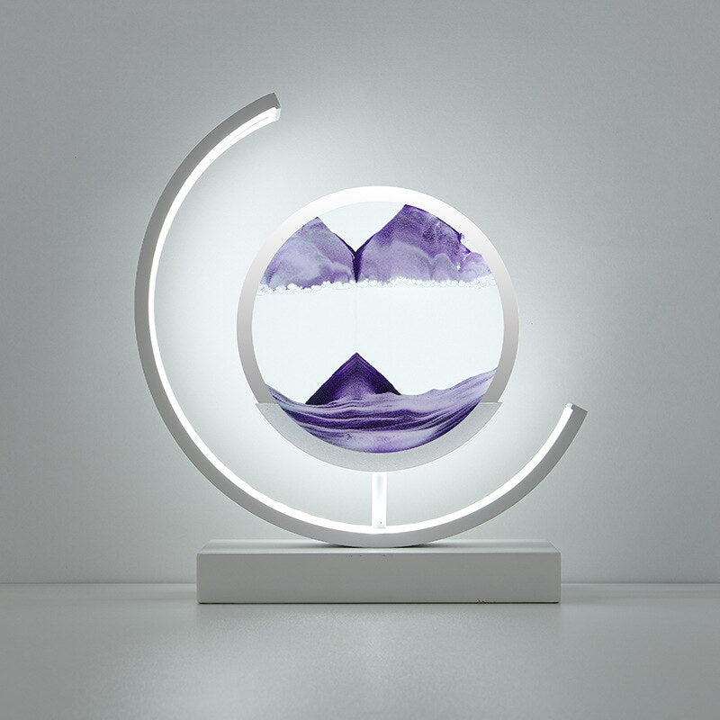 LED Sandscape Table Lamps for Living Rooms Flowing Sand Art with Adjustable Light