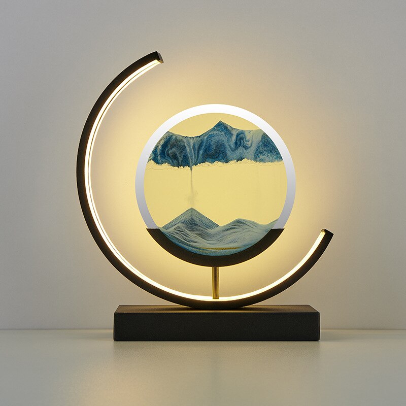LED Sandscape Table Lamps for Living Rooms Flowing Sand Art with Adjustable Light
