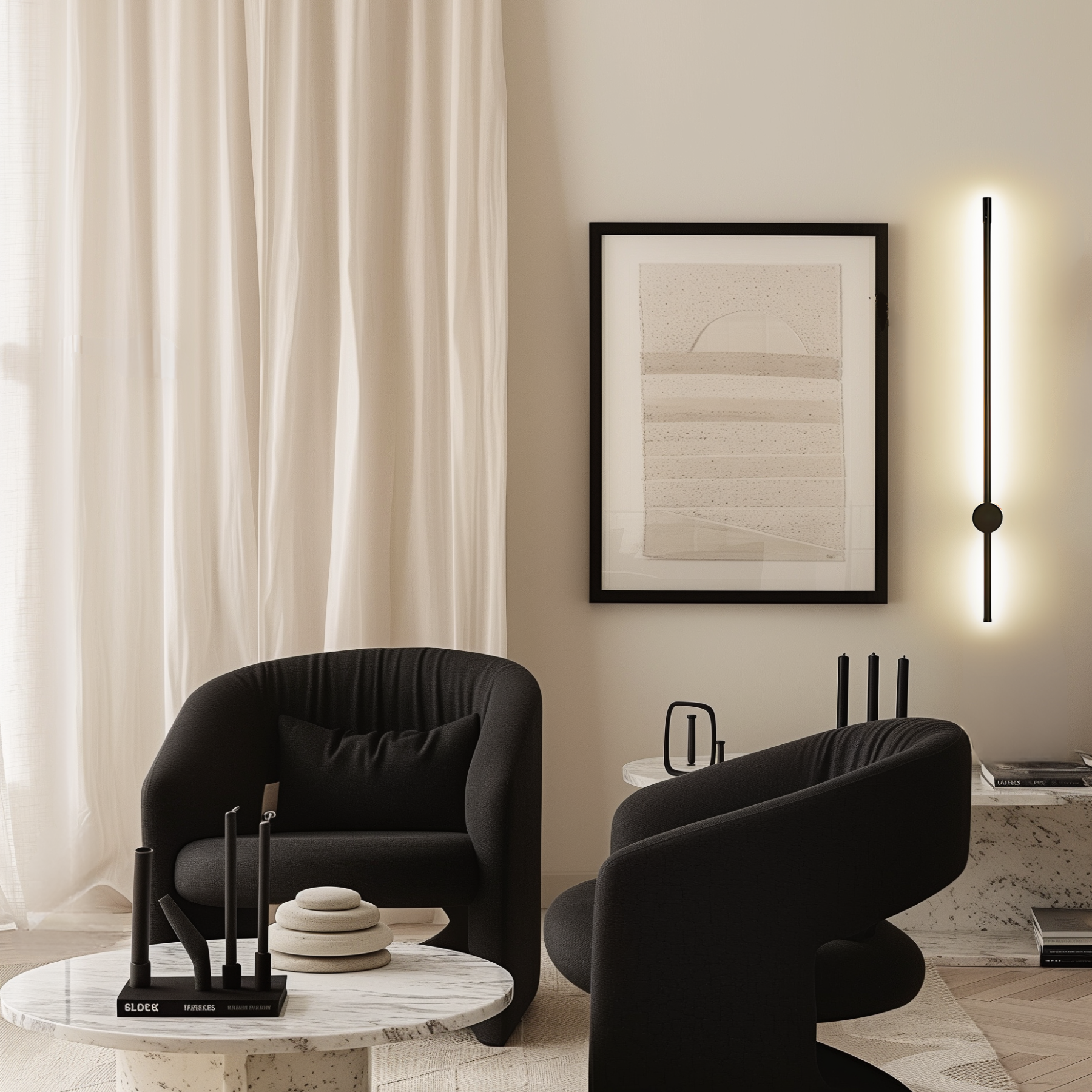 Modern Wall Light Sleek Black Design with LED Illumination