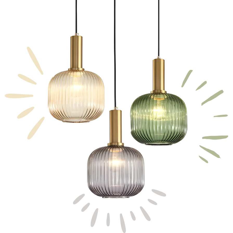 Vitralia Hanglamp van Gekleurd Glas in Retrostijl