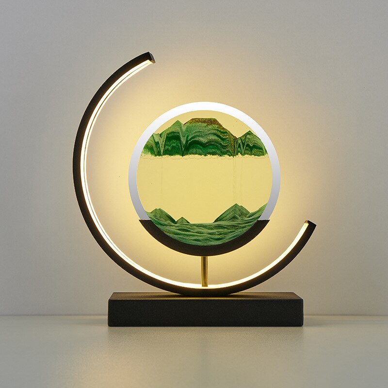 LED Sandscape Table Lamps for Living Rooms Flowing Sand Art with Adjustable Light