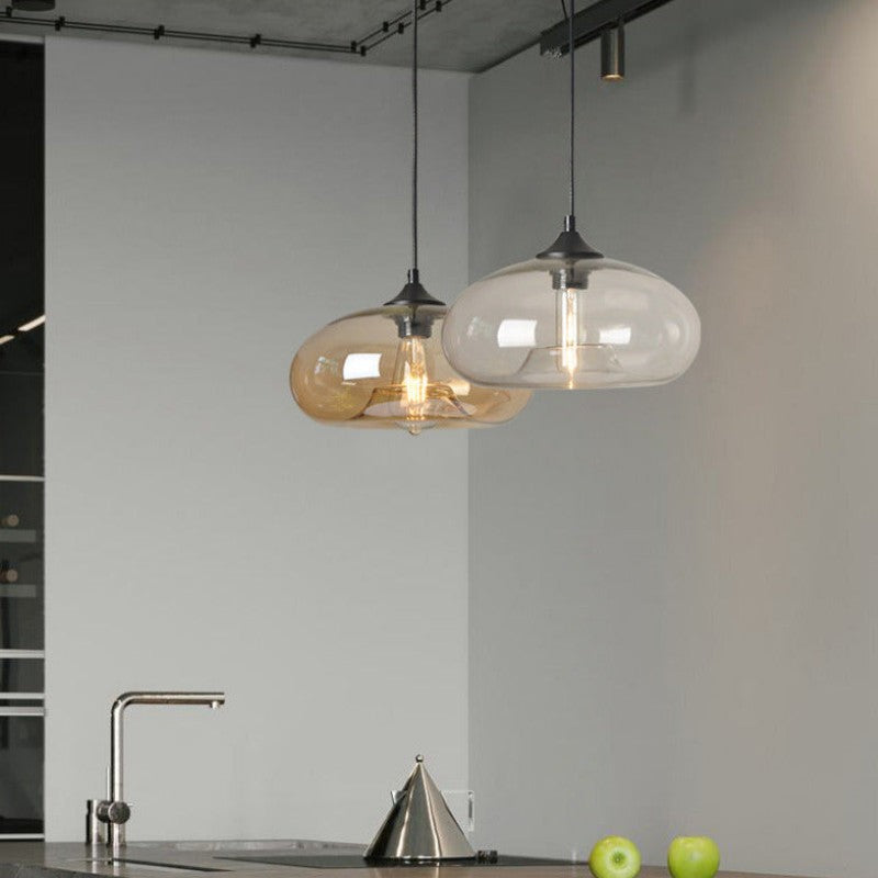 Morning glow glass pendant lamp in smoky