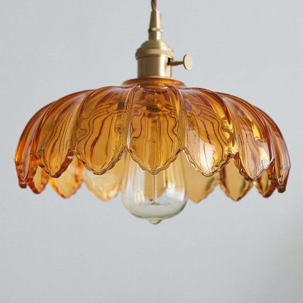 Vintage Blossom Glass Pendant Light Floral Design Hanging Light