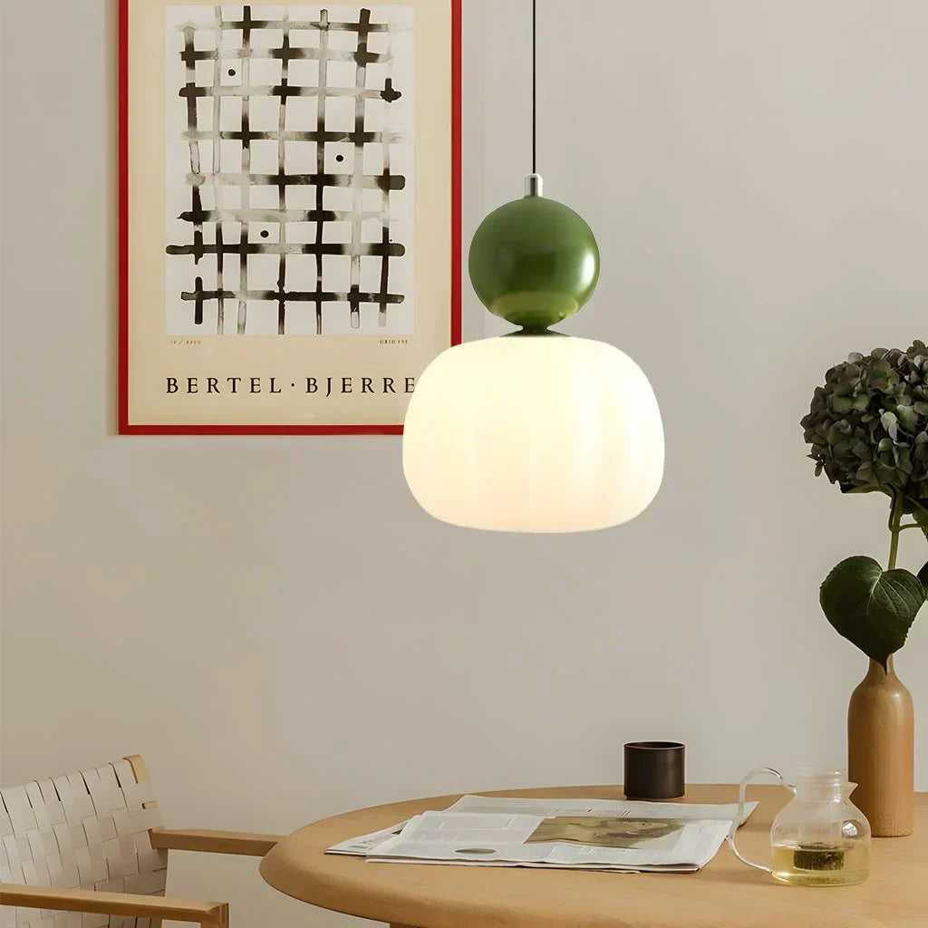 Elegant Pendant Light in Art Deco Style with Cream-Colored Shade