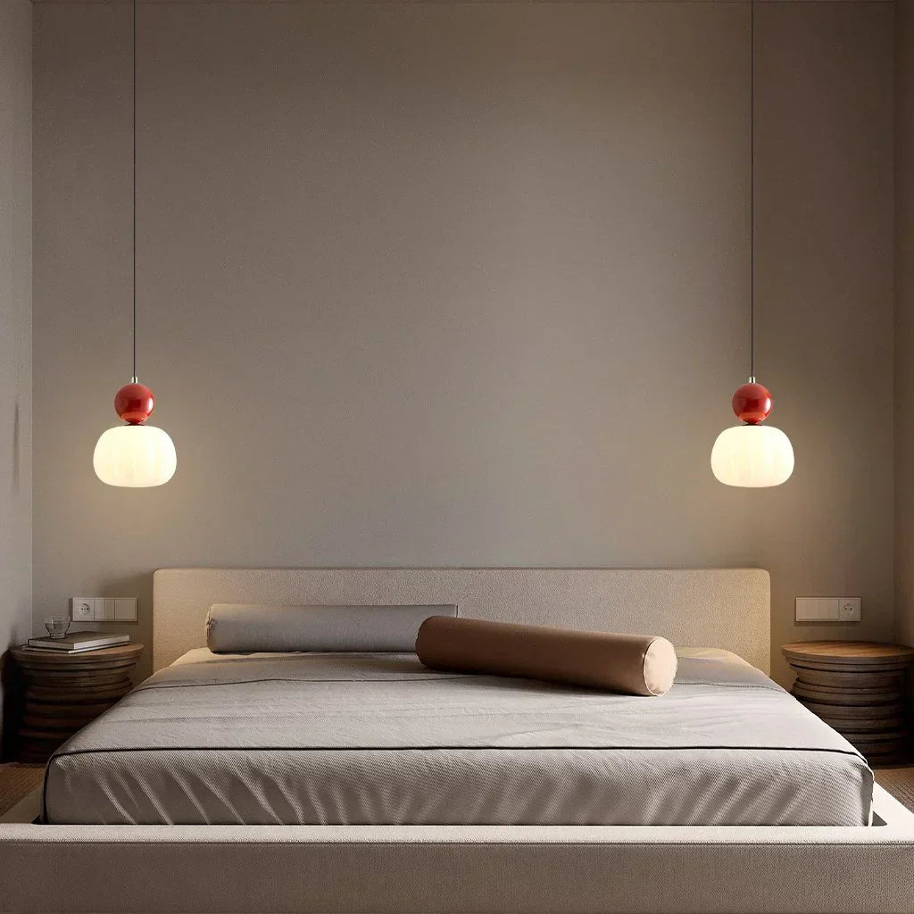 Elegant Pendant Light in Art Deco Style with Cream-Colored Shade