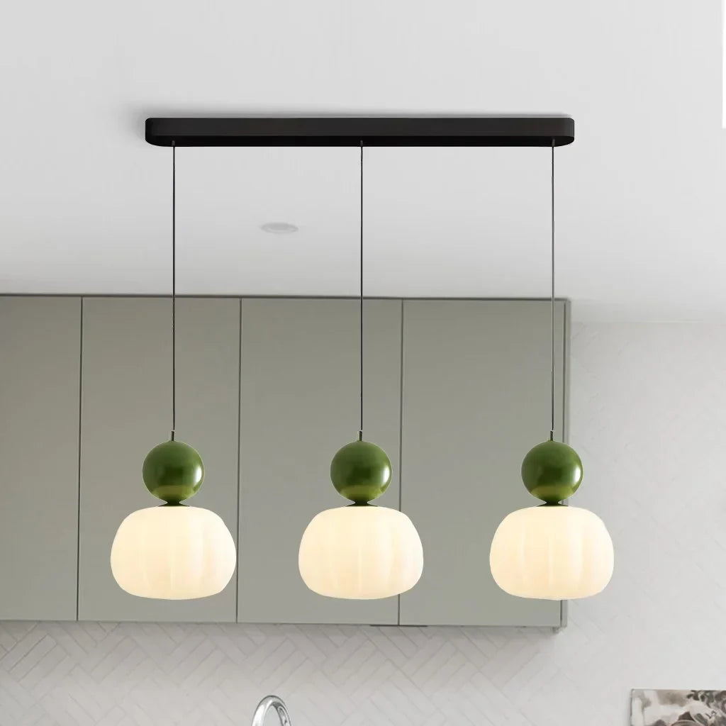 Elegant Pendant Light in Art Deco Style with Cream-Colored Shade