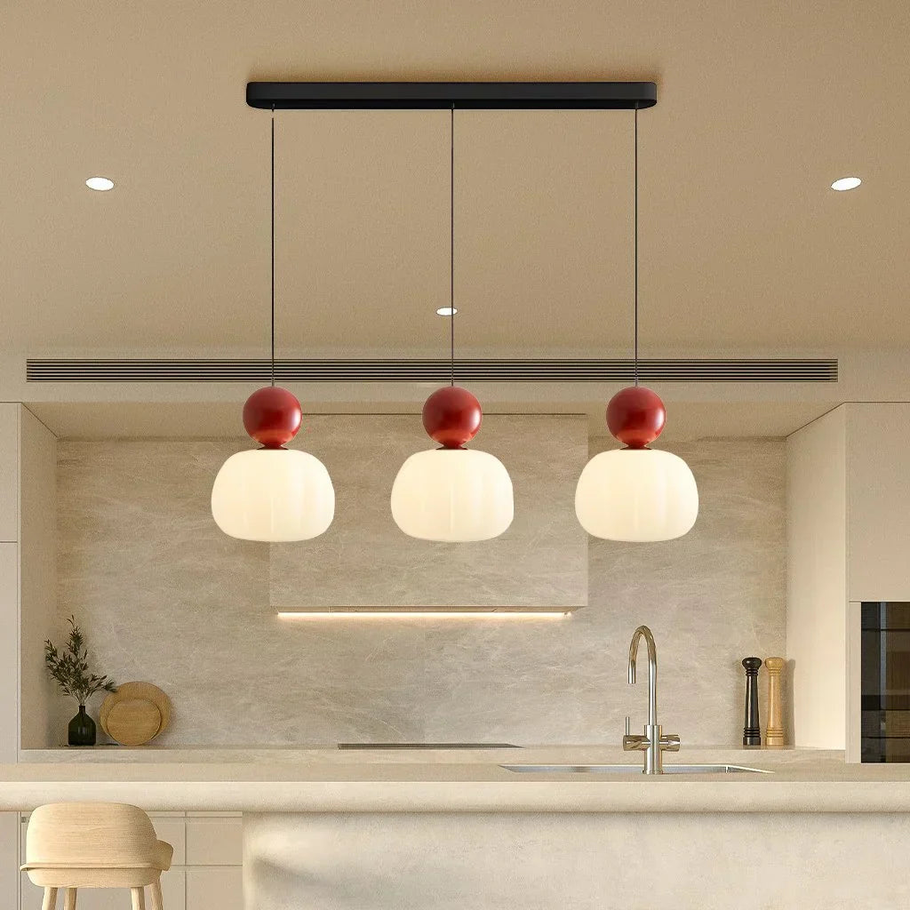 Elegant Pendant Light in Art Deco Style with Cream-Colored Shade
