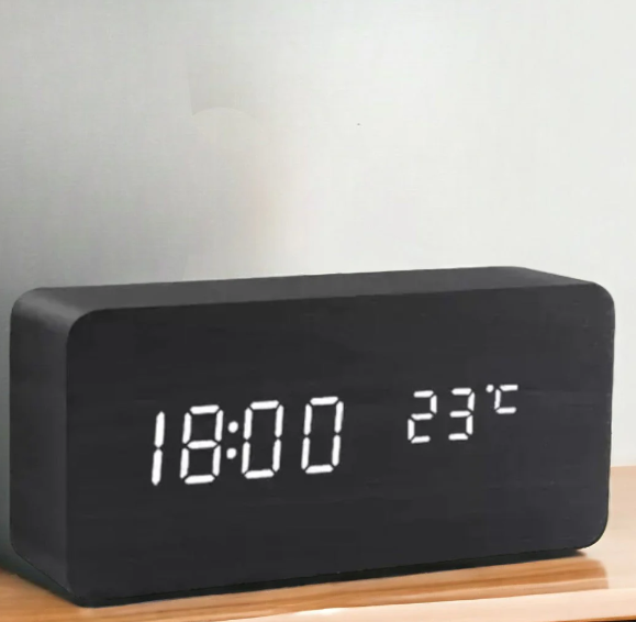 LED Digital Wooden Clock Modern Minimalist Design