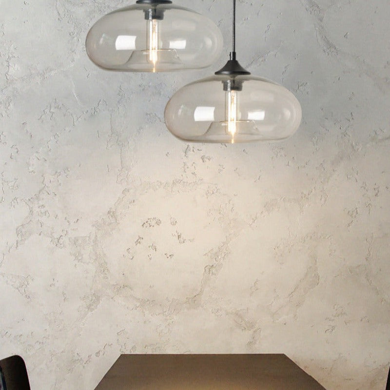 Morning glow glass pendant lamp in smoky