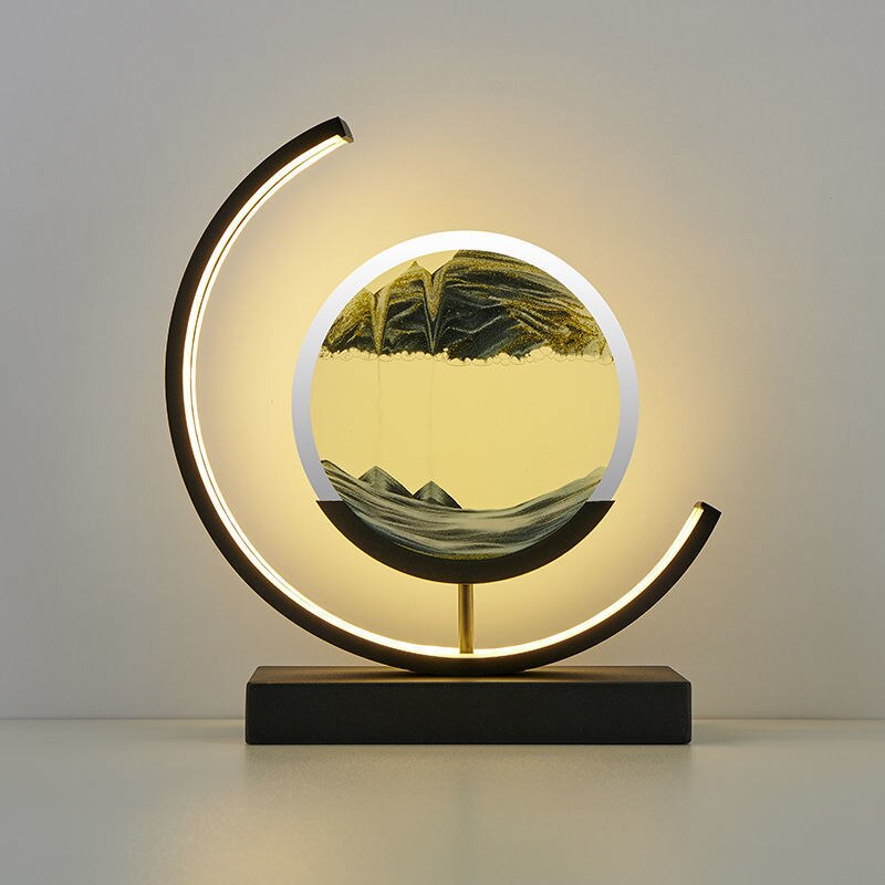 LED Sandscape Table Lamps for Living Rooms Flowing Sand Art with Adjustable Light