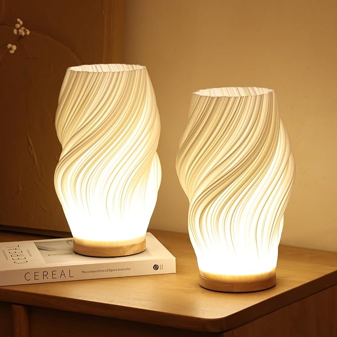 Wavecrest Table Lamp Artistic Ambient Light with Adjustable Warm & Natural Glow