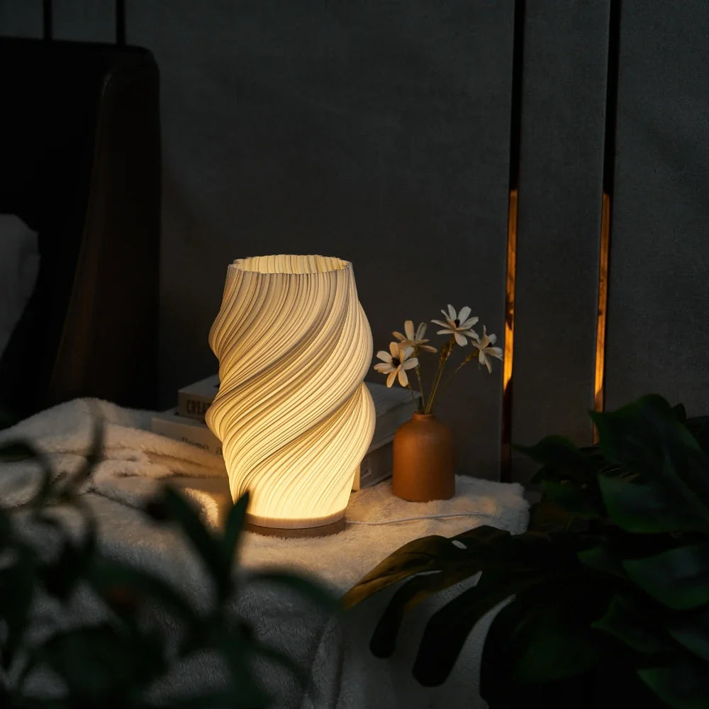 Wavecrest Table Lamp Artistic Ambient Light with Adjustable Warm & Natural Glow
