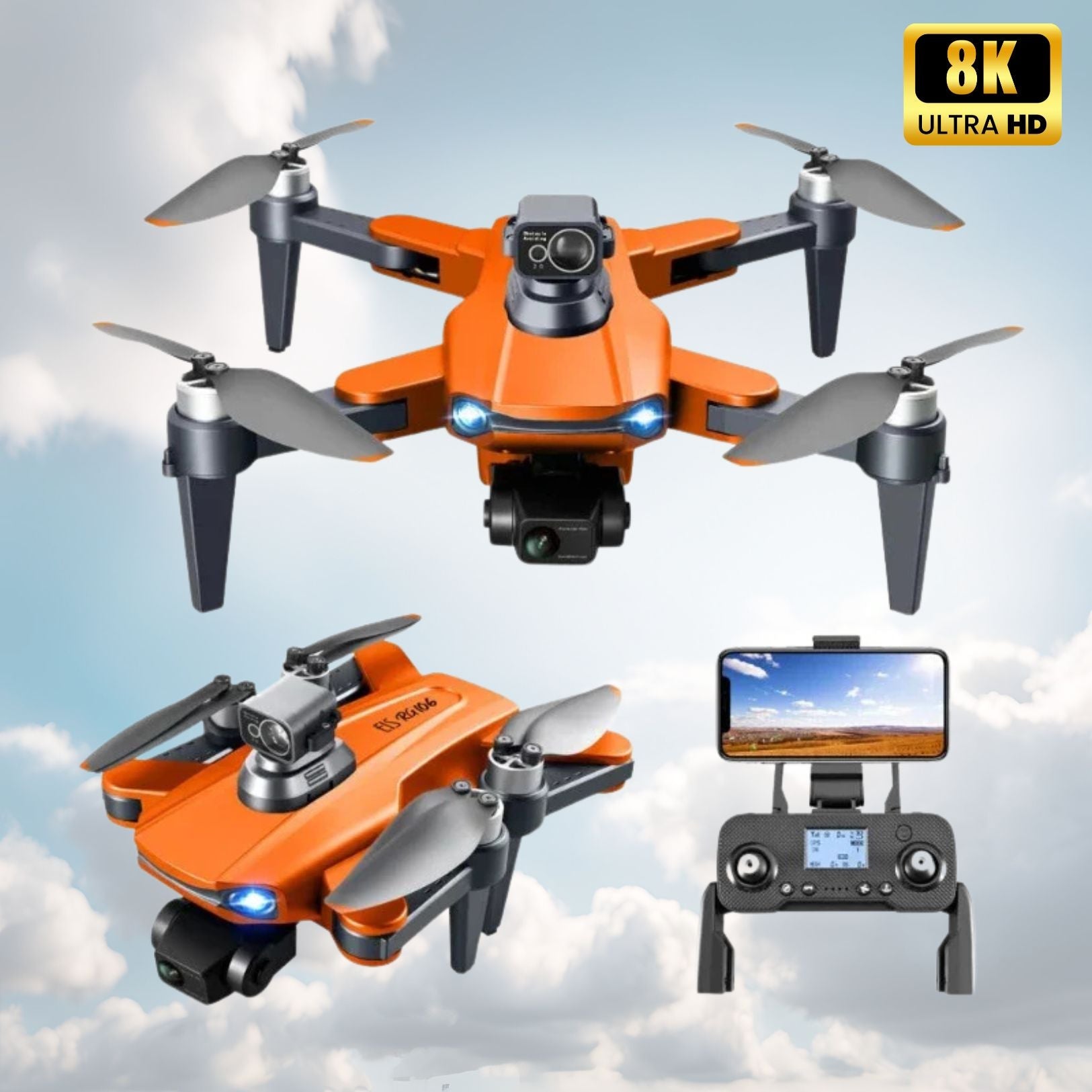 Aerial Camera Drone 8K Dual Lens, GPS Positioning, Stable Flight