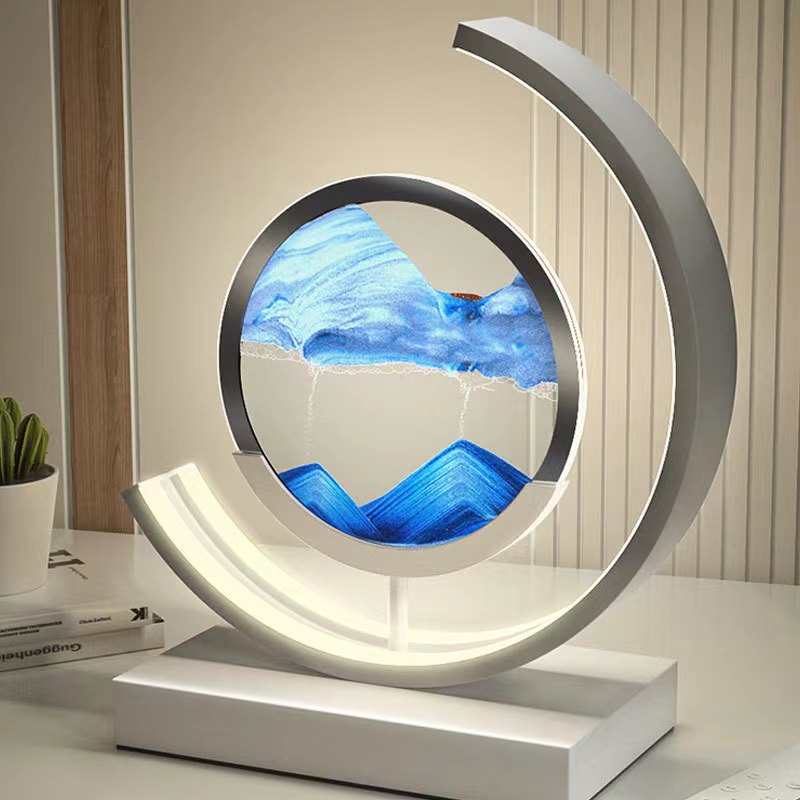 LED Sandscape Table Lamps for Living Rooms Flowing Sand Art with Adjustable Light