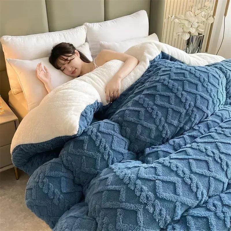 Weighted Winter Blanket – Diamond Pattern Reversible Design