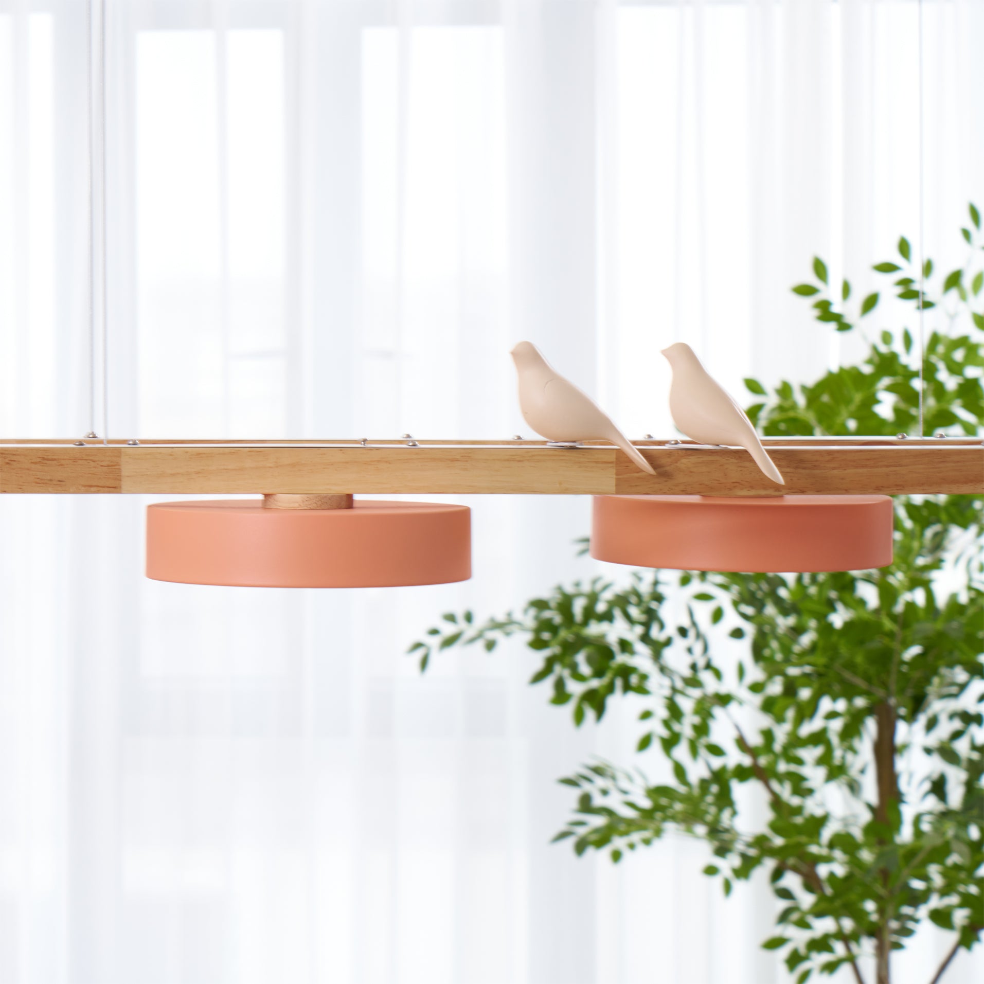 Wooden LED Pendant Light – Modern Long Ceiling Light Fixture