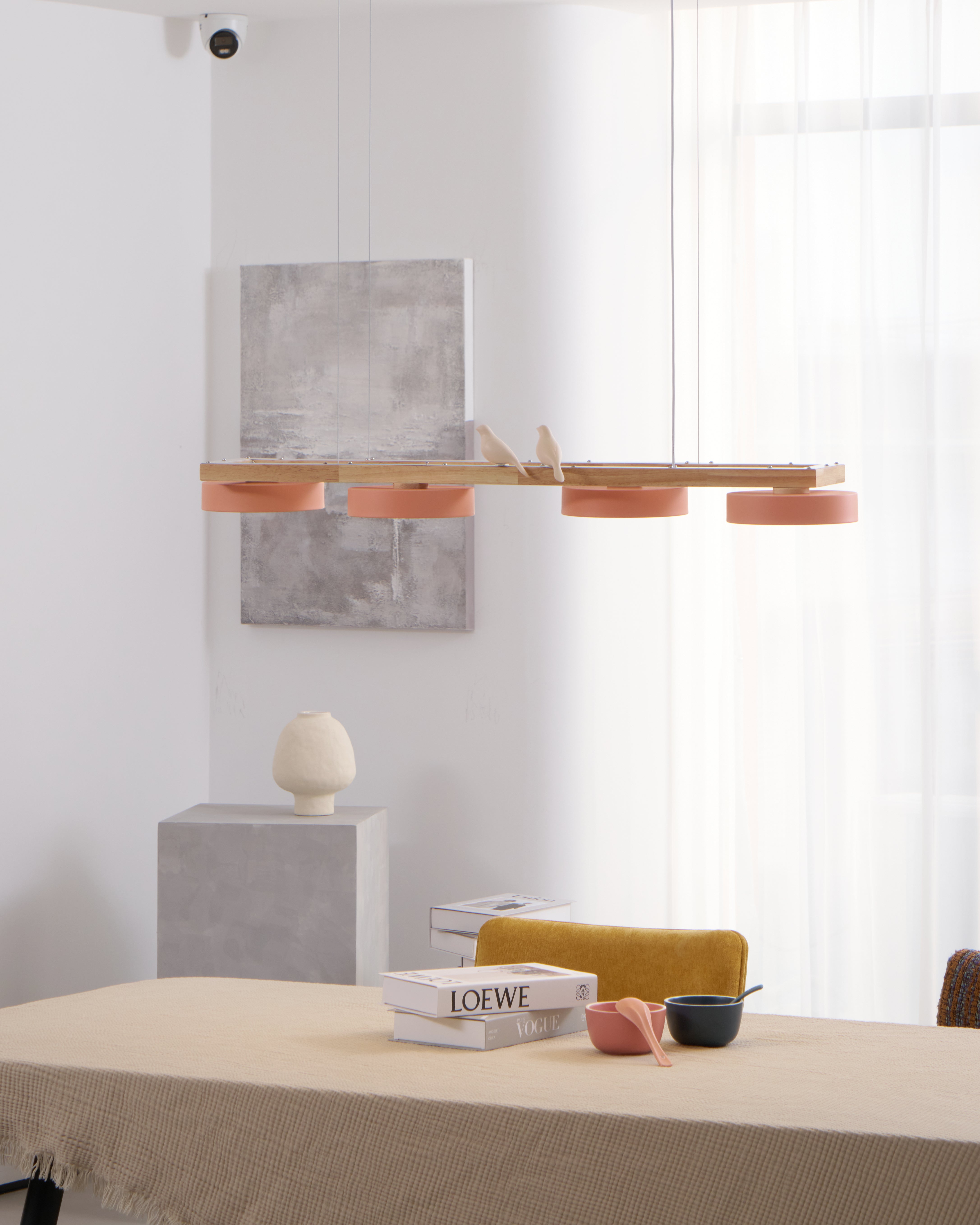 Wooden LED Pendant Light – Modern Long Ceiling Light Fixture