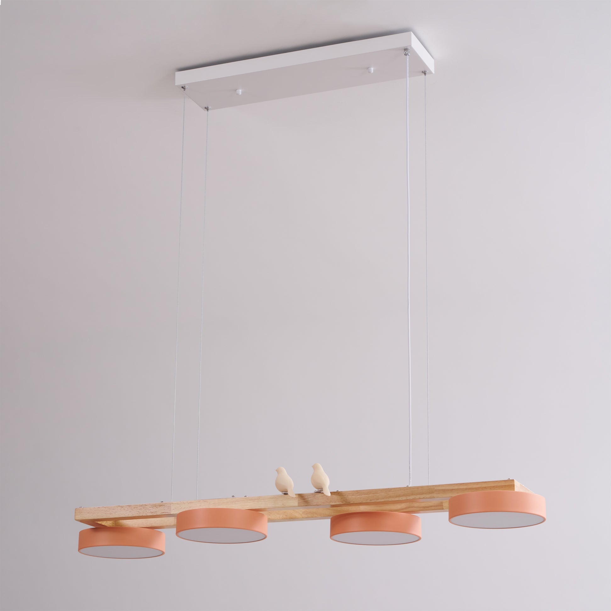 Wooden LED Pendant Light – Modern Long Ceiling Light Fixture