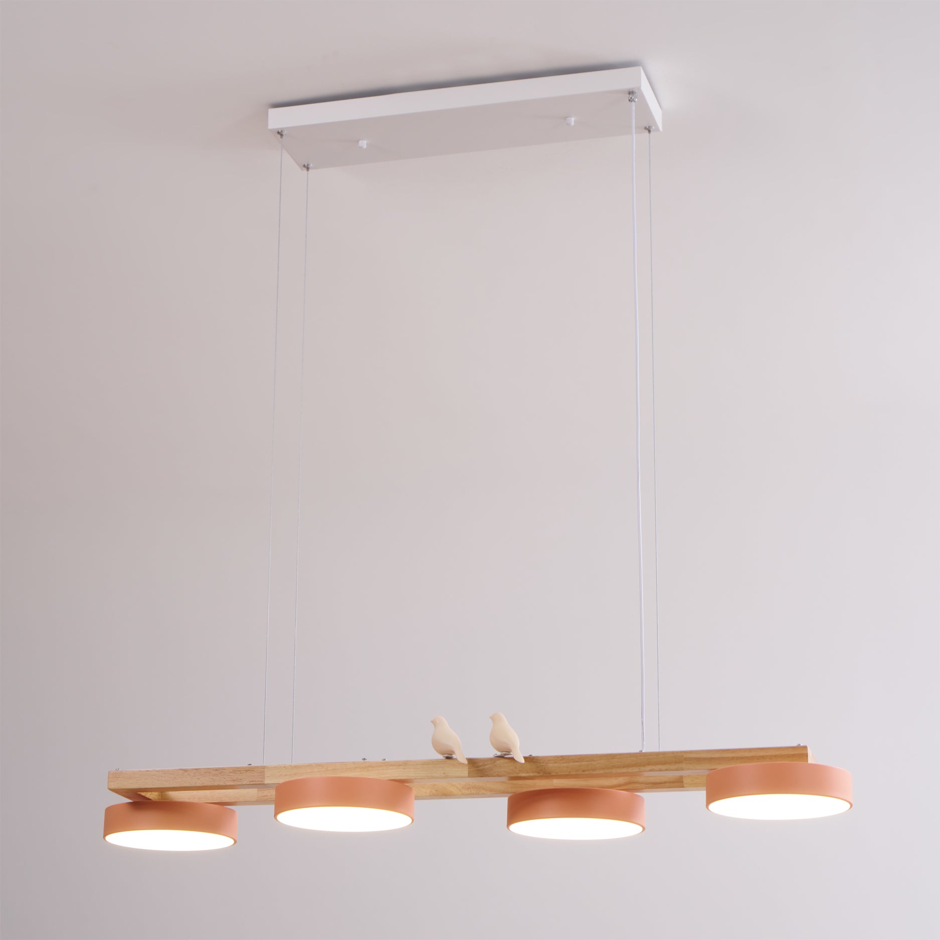 Wooden LED Pendant Light – Modern Long Ceiling Light Fixture