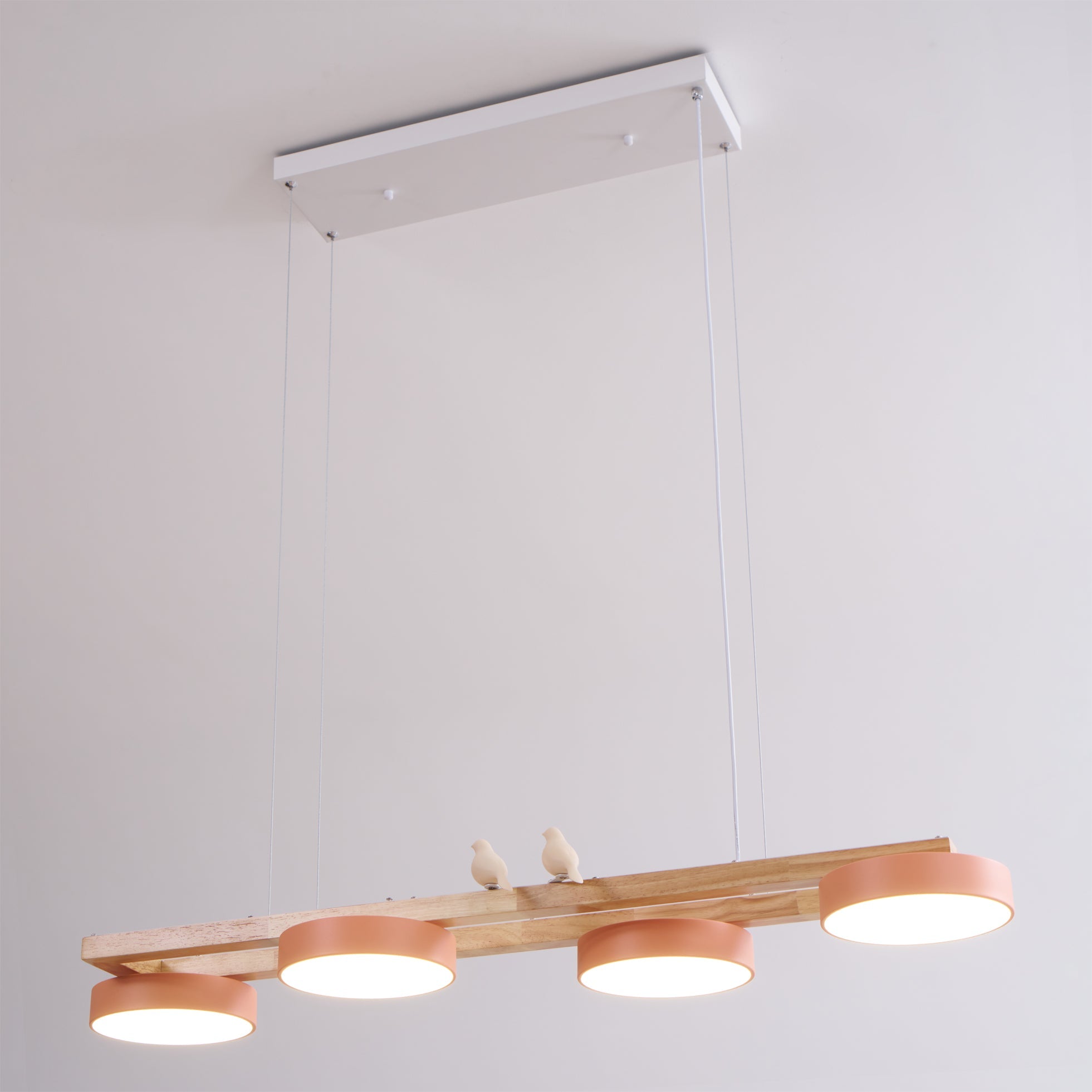 Wooden LED Pendant Light – Modern Long Ceiling Light Fixture