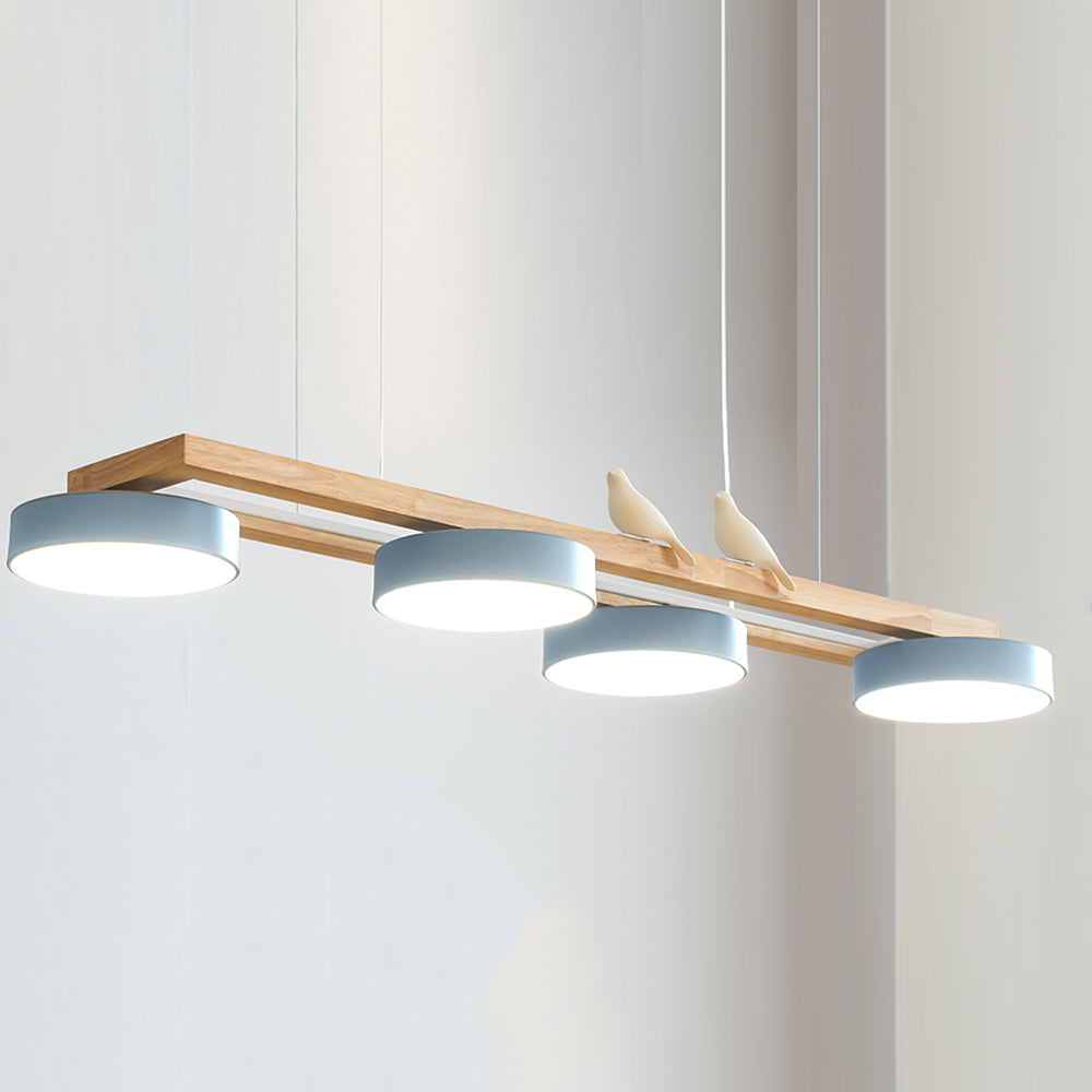 Wooden LED Pendant Light – Modern Long Ceiling Light Fixture