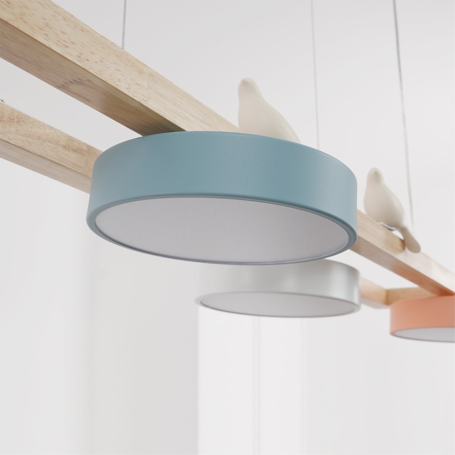 Wooden LED Pendant Light – Modern Long Ceiling Light Fixture