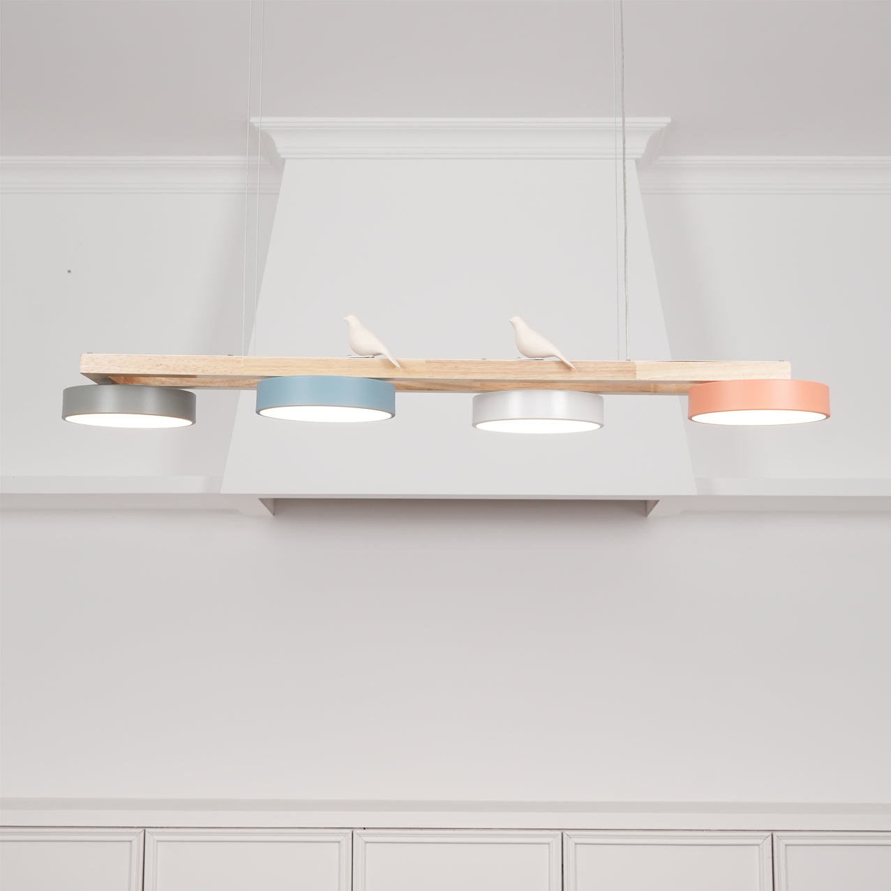 Wooden LED Pendant Light – Modern Long Ceiling Light Fixture