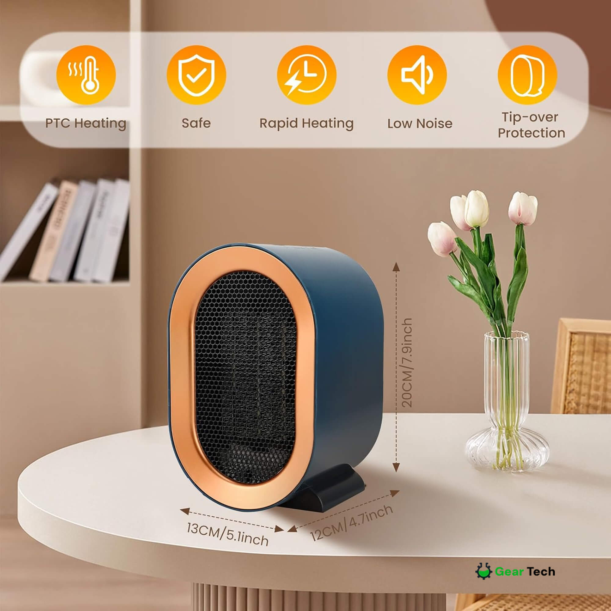 Portable Low-Energy Electric Heater Compact Room Warmer