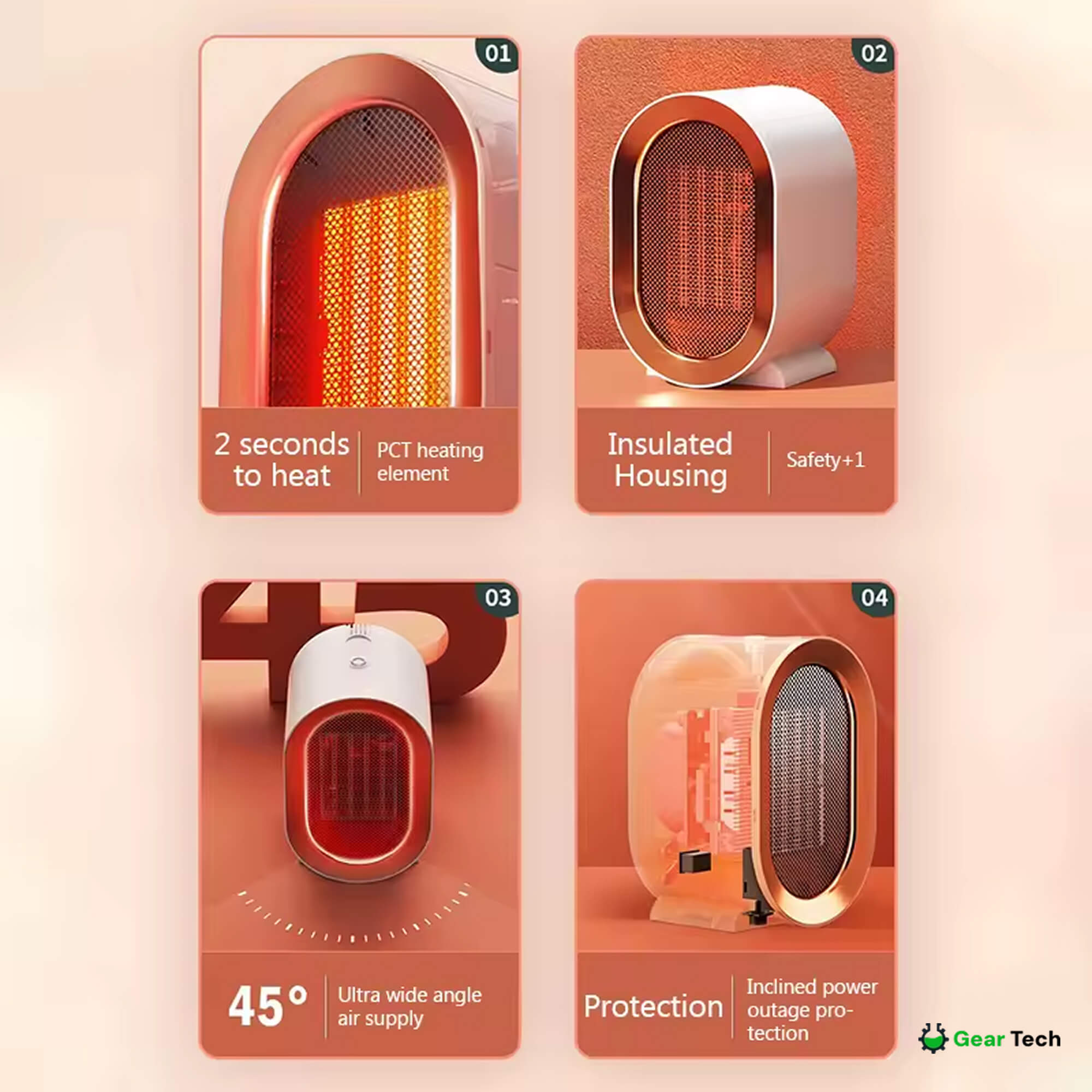 Portable Low-Energy Electric Heater Compact Room Warmer