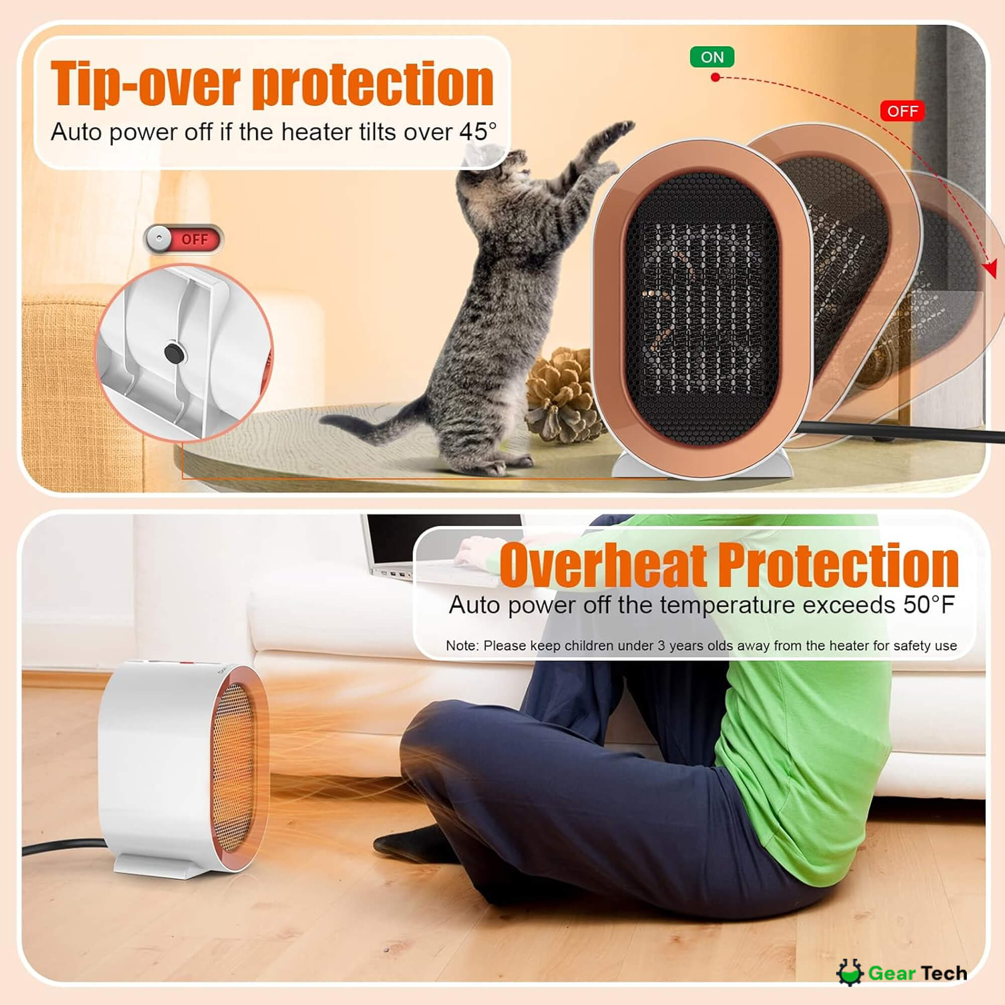 Portable Low-Energy Electric Heater Compact Room Warmer