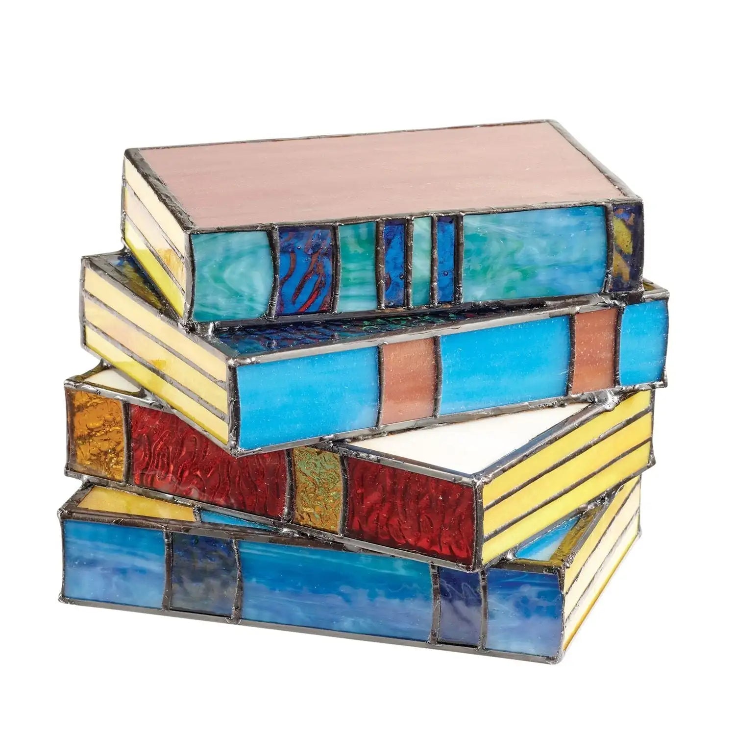 Glass novel colorful book lamp