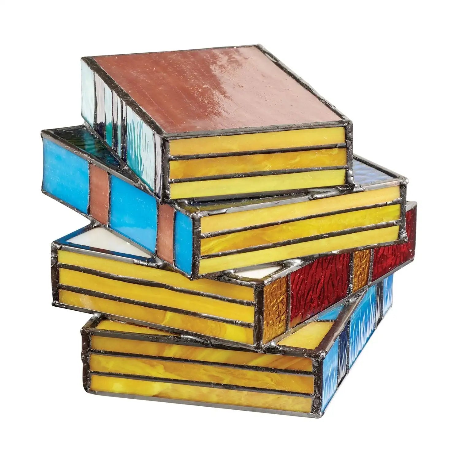 Glass novel colorful book lamp