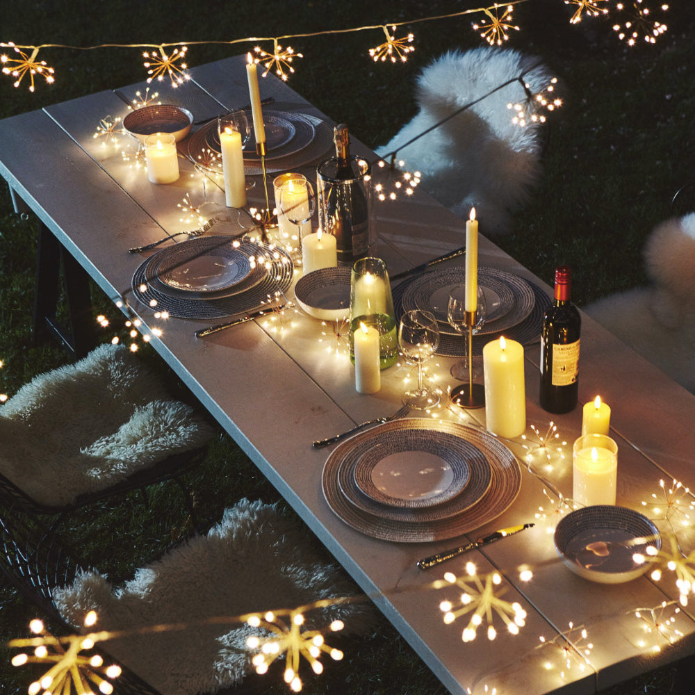 Copper Starburst String Lights Warm White LED Fairy Lights