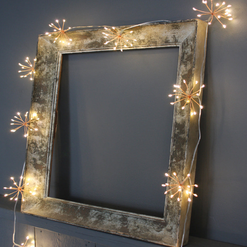 Copper Starburst String Lights Warm White LED Fairy Lights