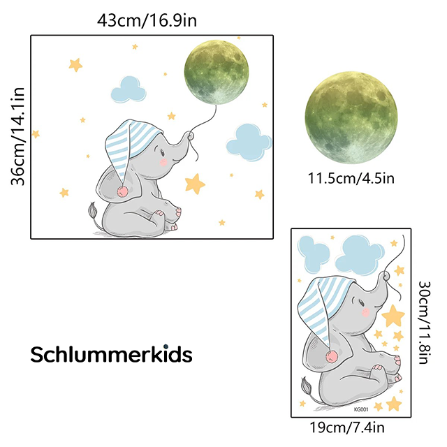 Glow in the Dark Wall Stickers for Children Soothing Bedroom Decorations