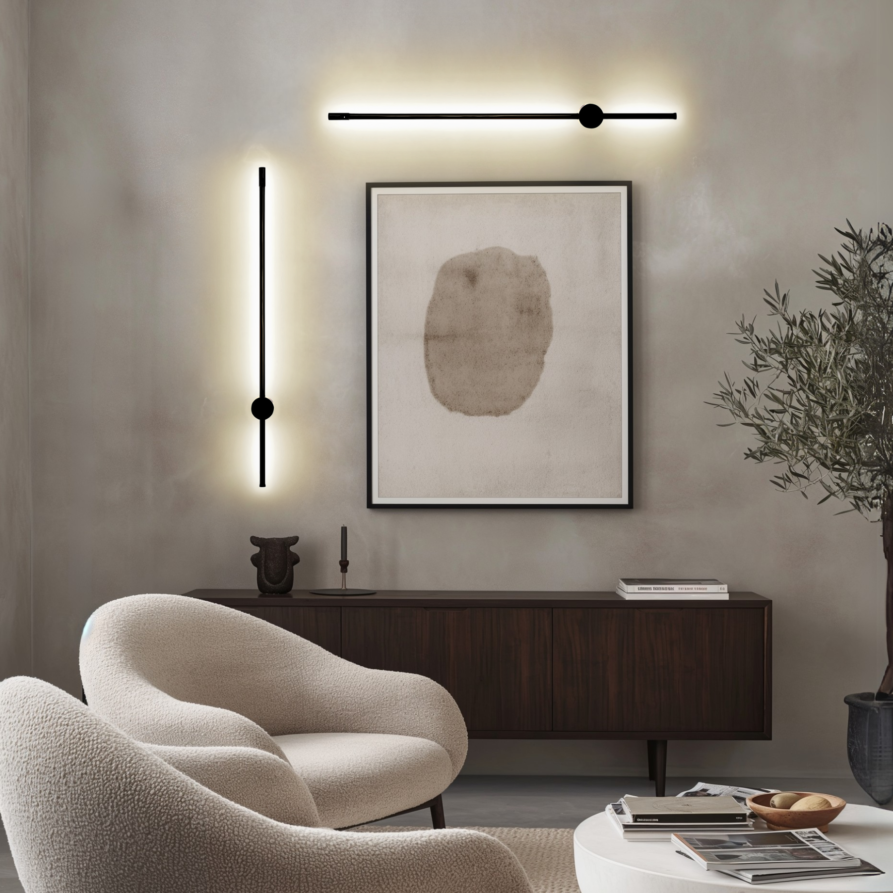 Modern Wall Light Sleek Black Design with LED Illumination