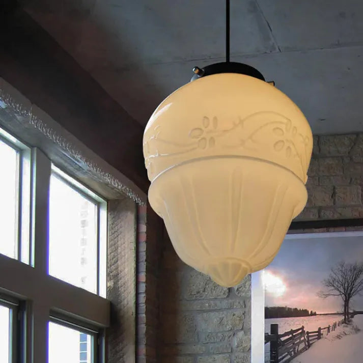 Stylish Pendant Light with Geometric Frosted Glass Style
