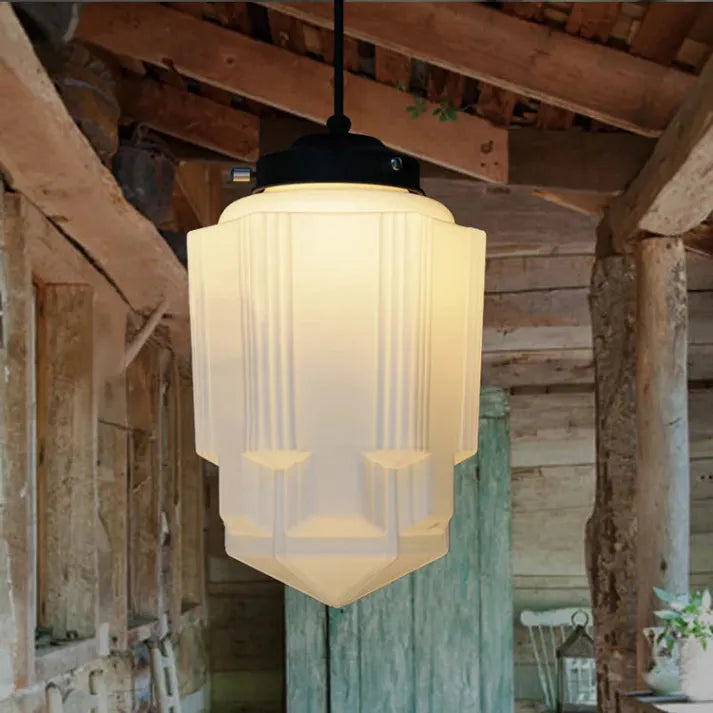 Stylish Pendant Light with Geometric Frosted Glass Style