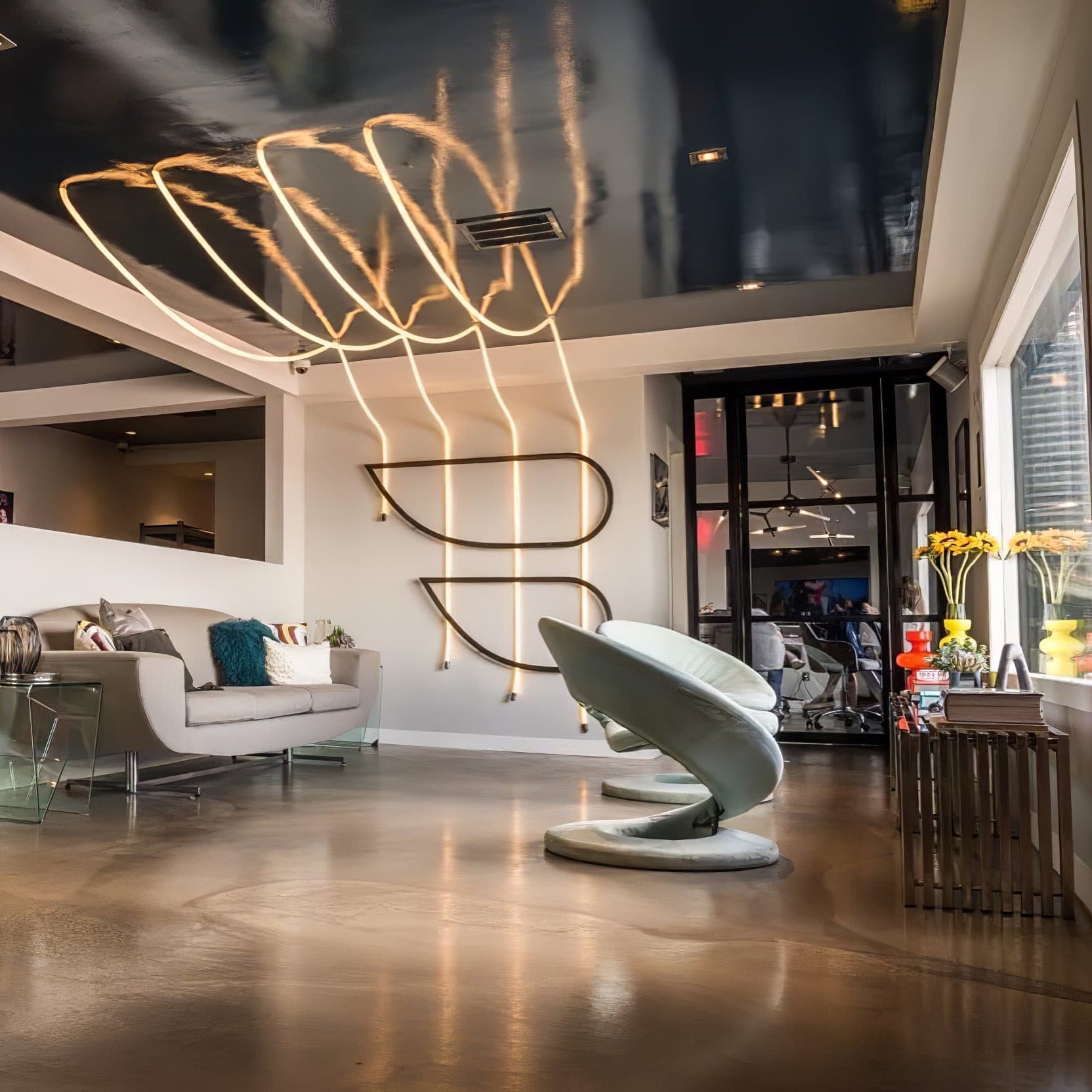 Contemporary LED Suspension Light Custom Length Hanging Pendant