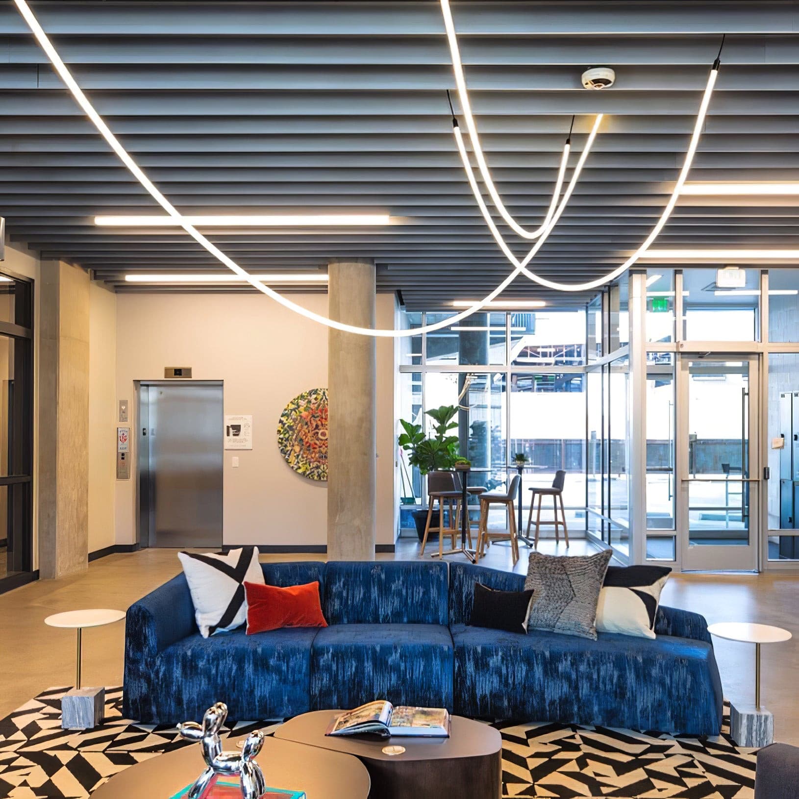 Contemporary LED Suspension Light Custom Length Hanging Pendant