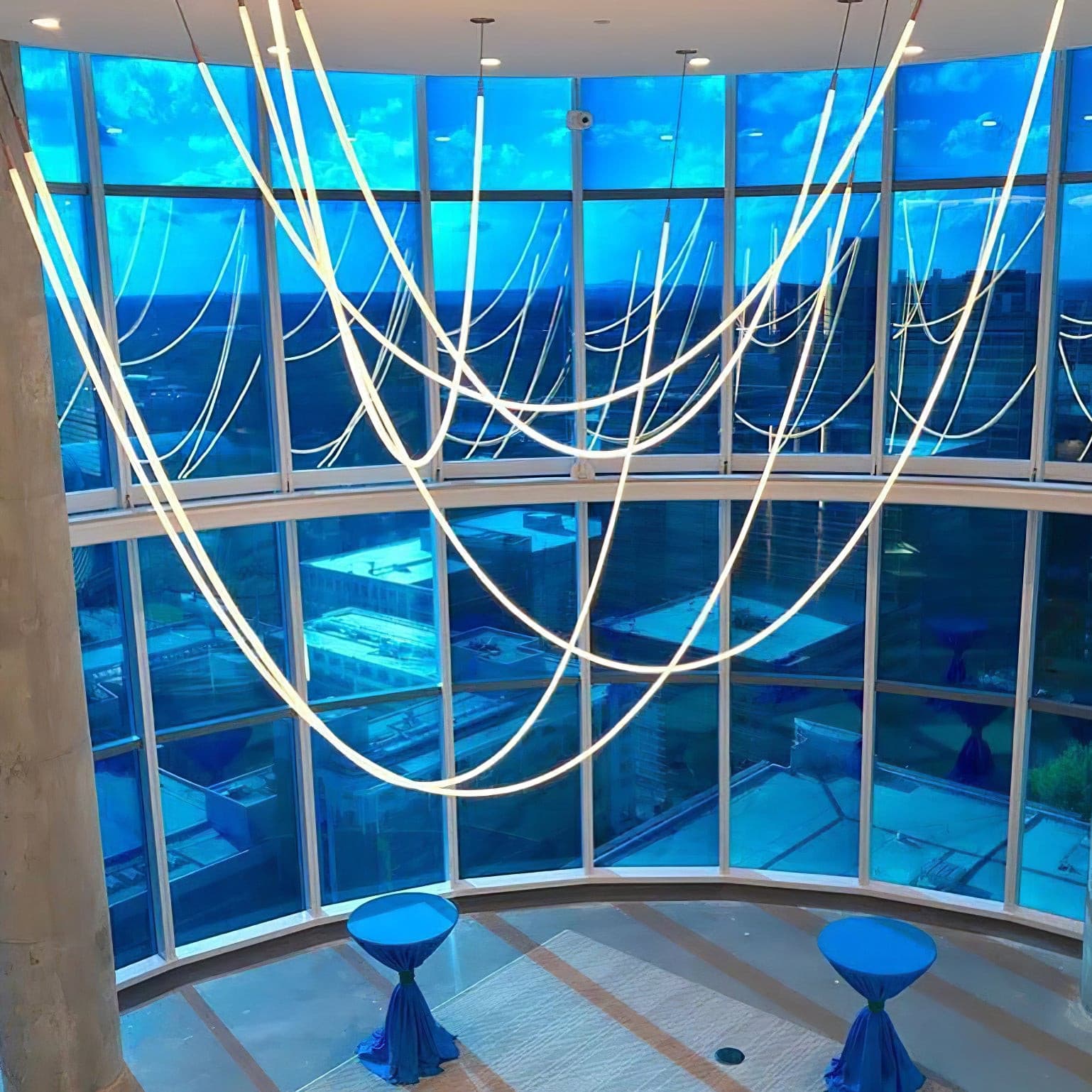 Contemporary LED Suspension Light Custom Length Hanging Pendant