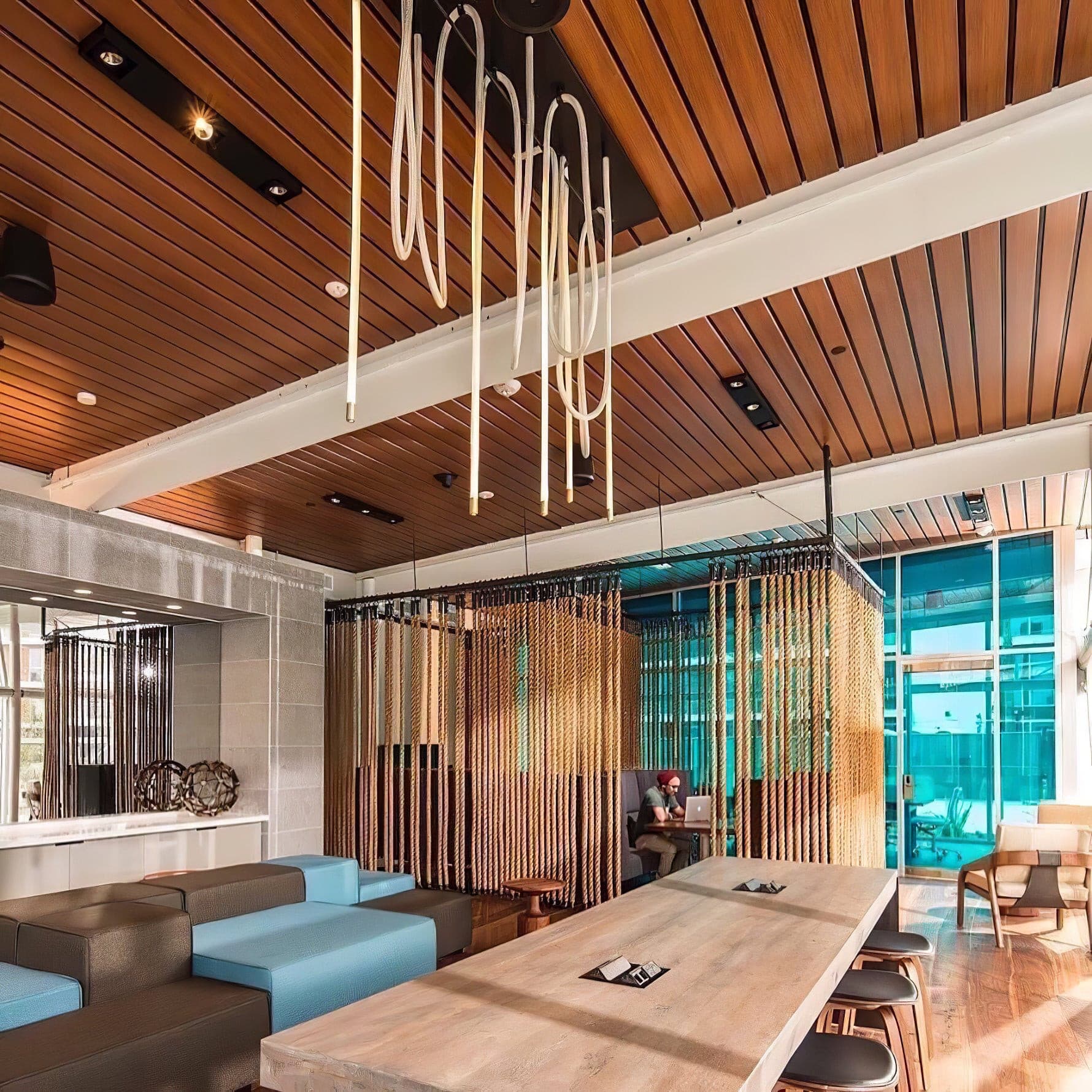 Contemporary LED Suspension Light Custom Length Hanging Pendant
