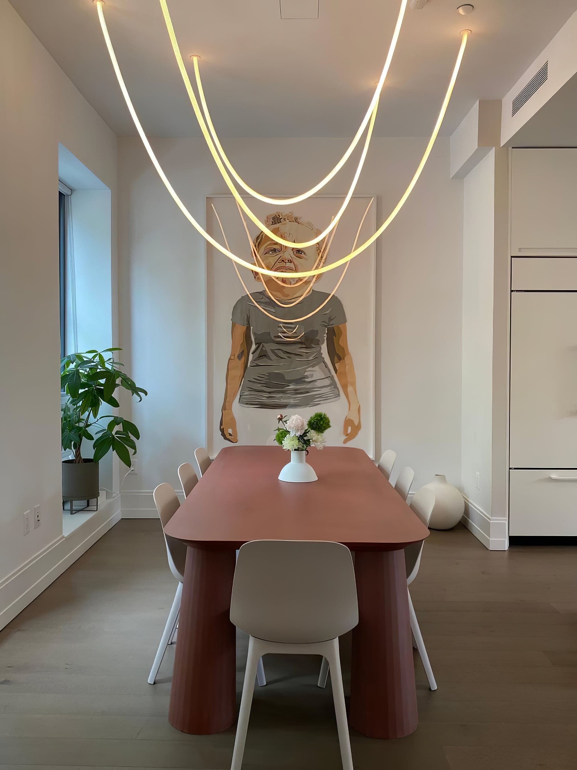 Contemporary LED Suspension Light Custom Length Hanging Pendant