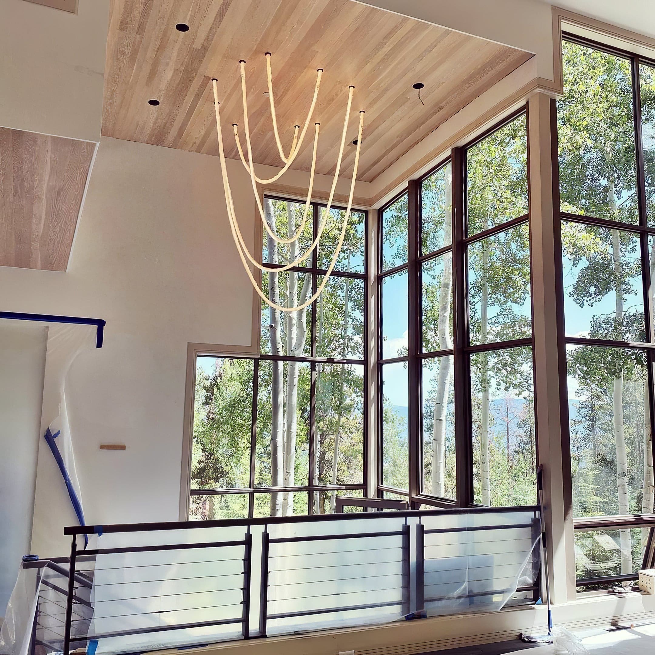 Contemporary LED Suspension Light Custom Length Hanging Pendant