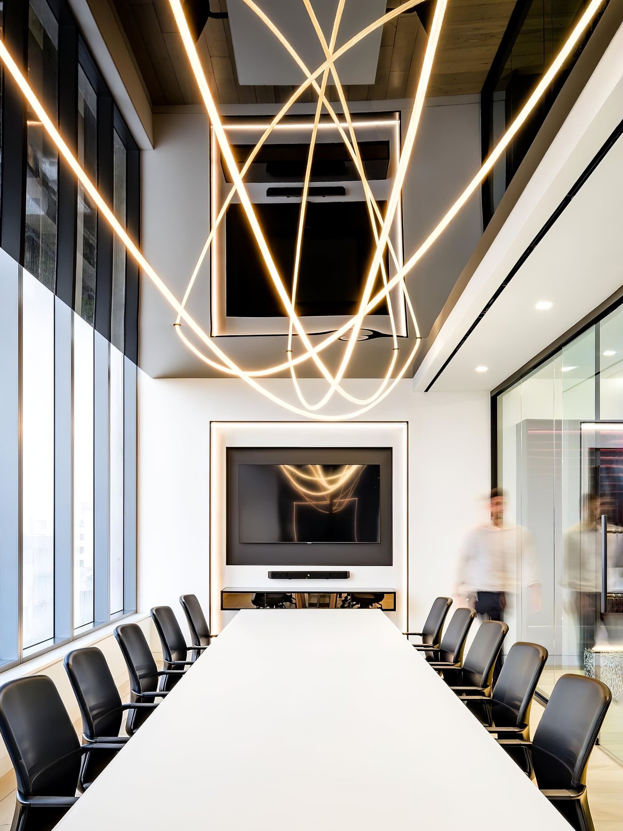 Contemporary LED Suspension Light Custom Length Hanging Pendant