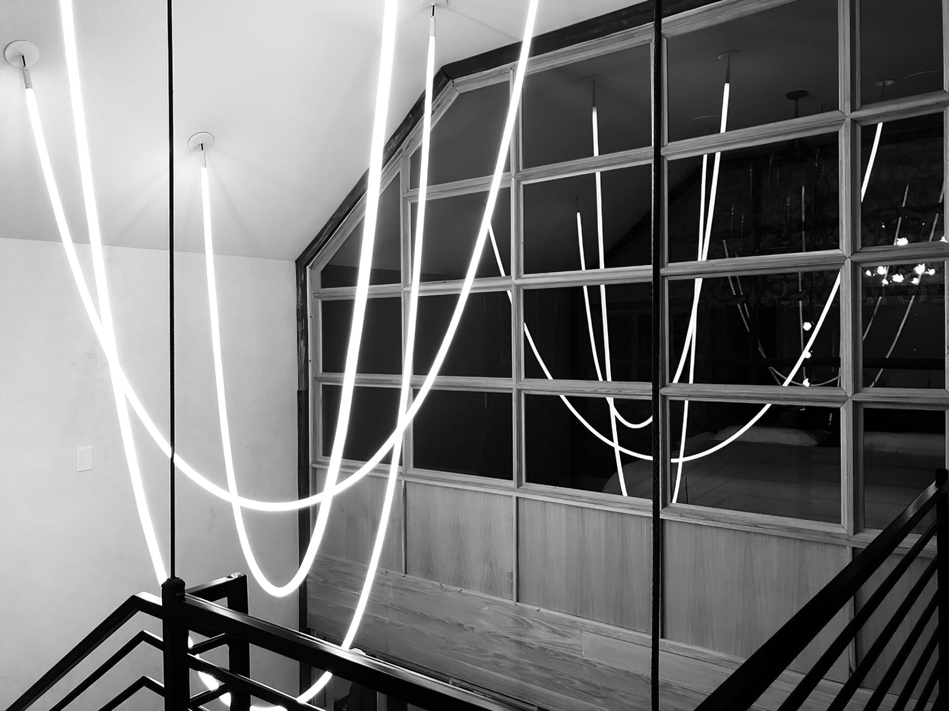 Contemporary LED Suspension Light Custom Length Hanging Pendant