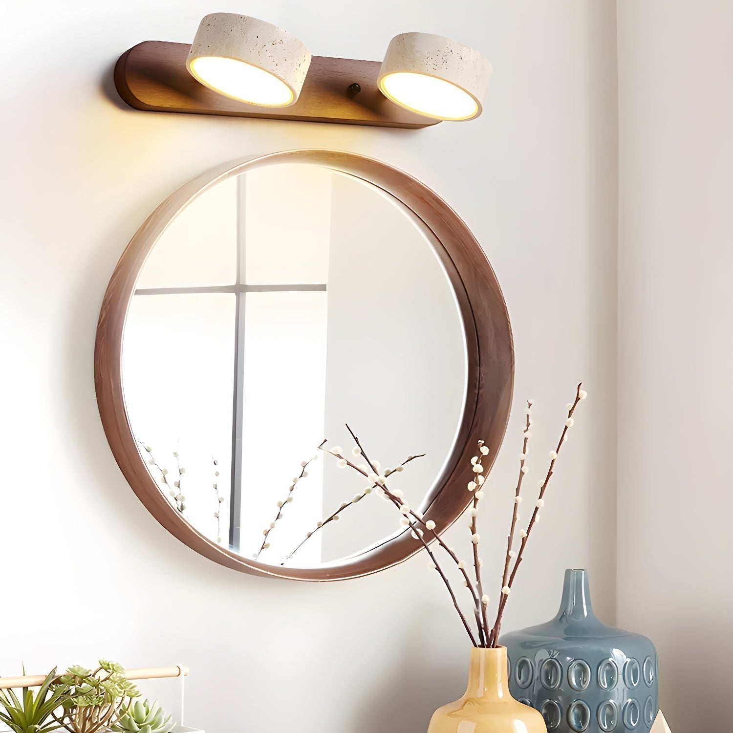 Modern Twin Wall Light Minimalist LED Wall Lamp with Dual Lighting