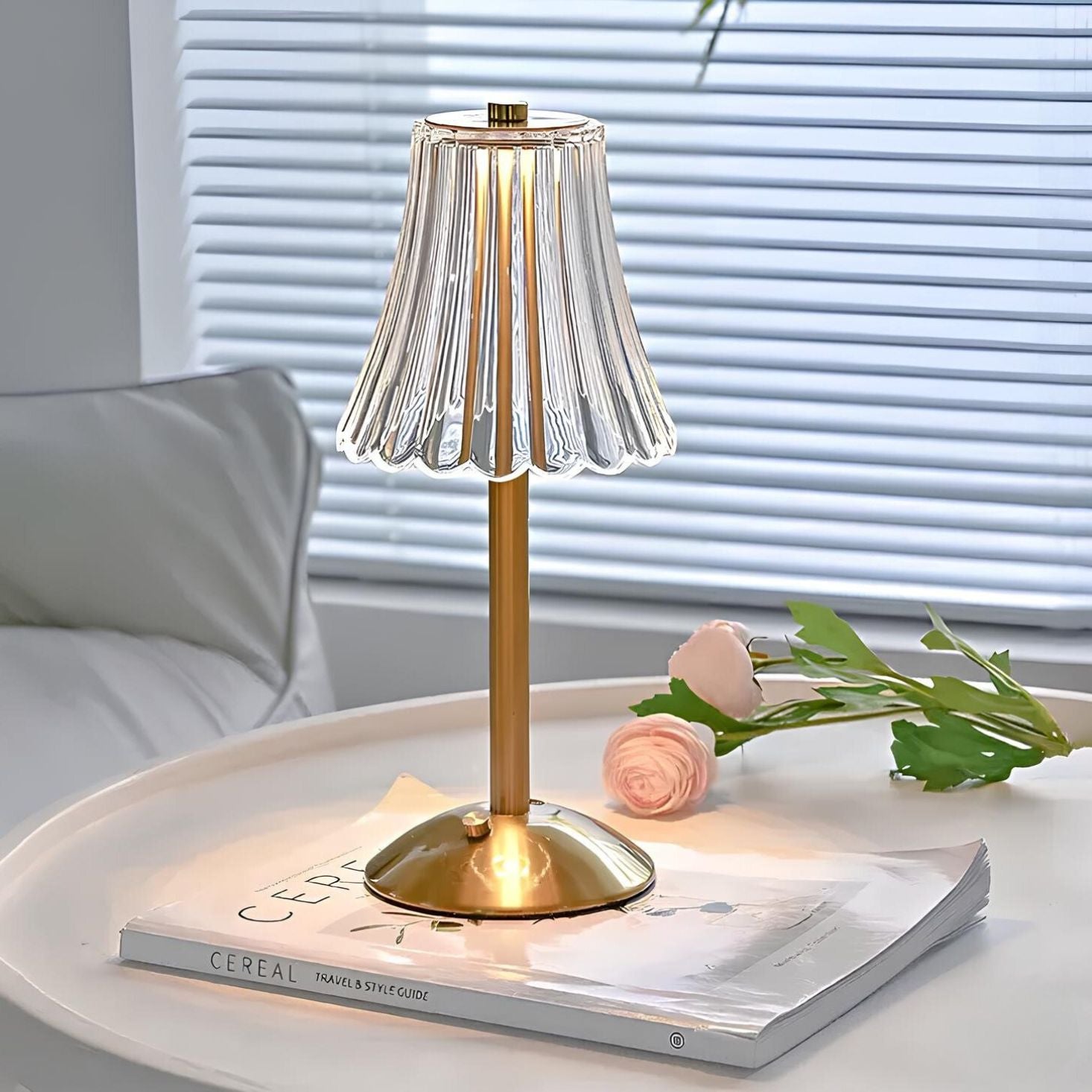 Golden Crystal Table Lamp Touch Control & Cordless LED Light