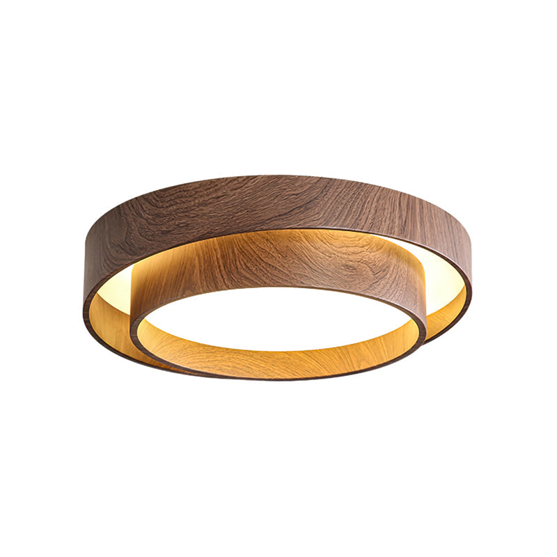 Modern Wooden LED Ceiling Light – Walnut Finish with Soft Ambient Glow