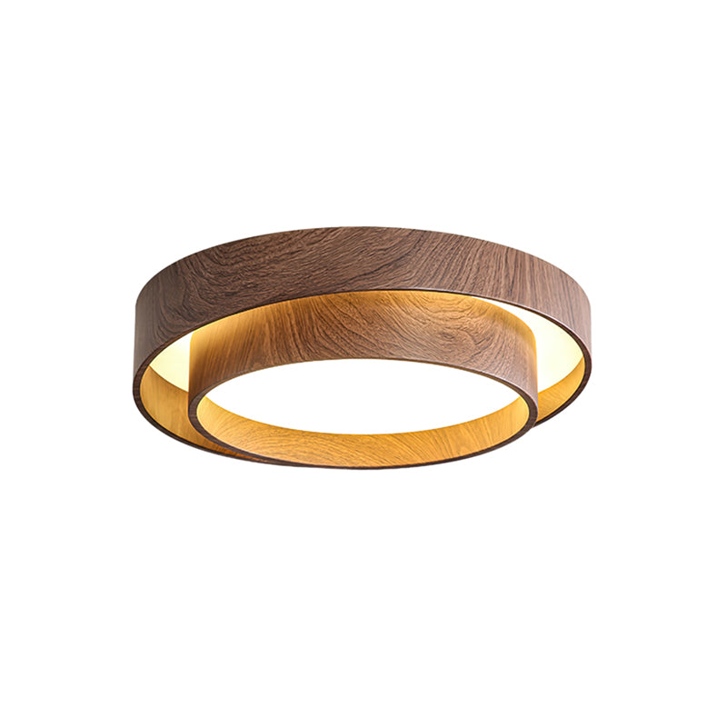 Modern Wooden LED Ceiling Light – Walnut Finish with Soft Ambient Glow
